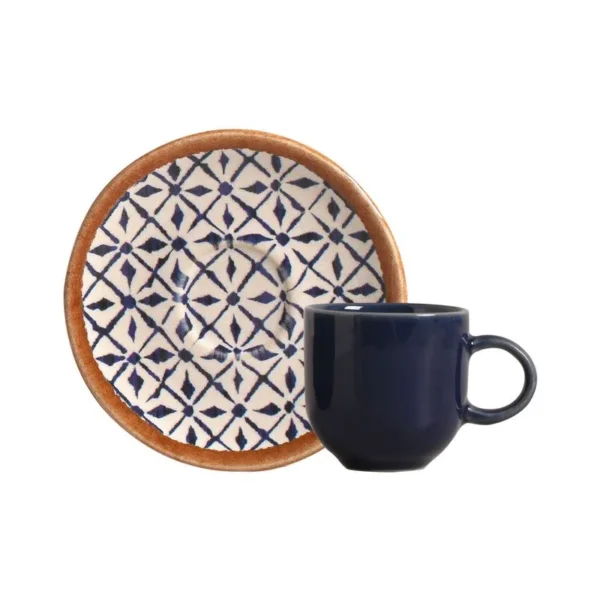 Conjunto com 6 Xícaras de Café com Pires New Asteca