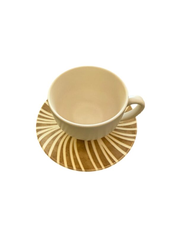 Conjunto com 4 Xícaras de Chá com Pires Mármore Bege