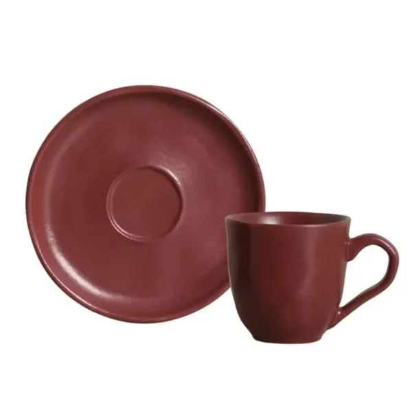 Conjunto com 6 Xícaras de Café com Pires Bio Berry