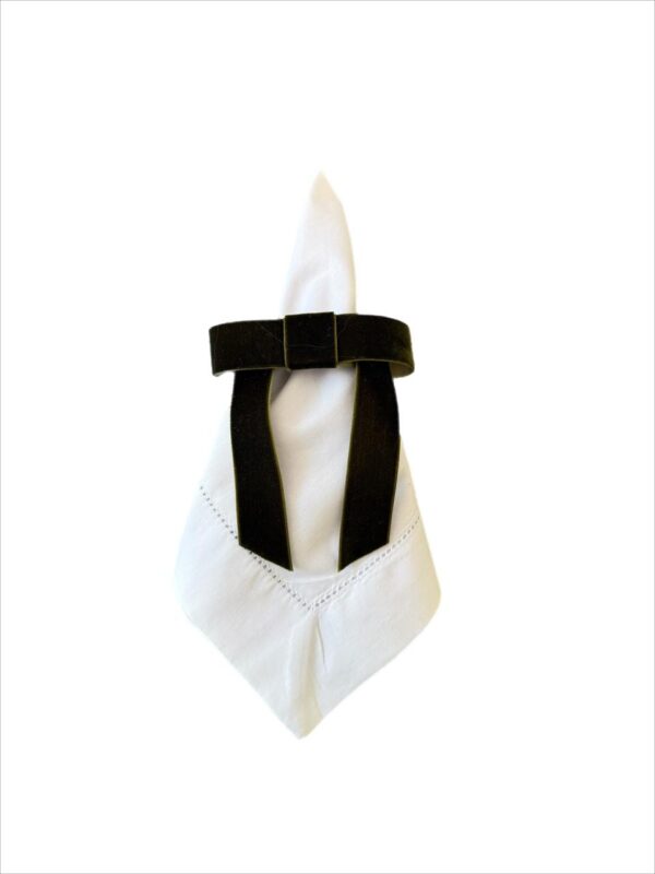 Porta Guardanapo Laço Veludo Verde