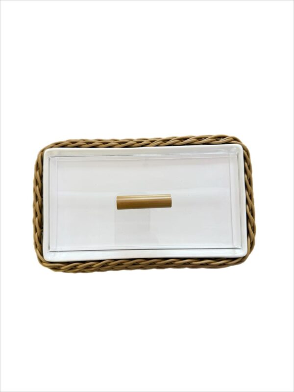 Travessa Cerâmica Vime P Com Tampa Acrílico