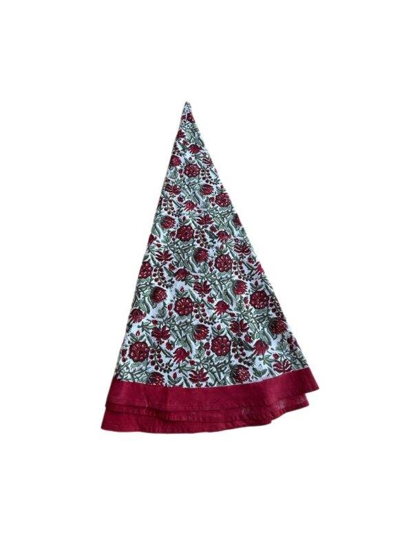 Toalha de Mesa Redonda Vermelha e Branca