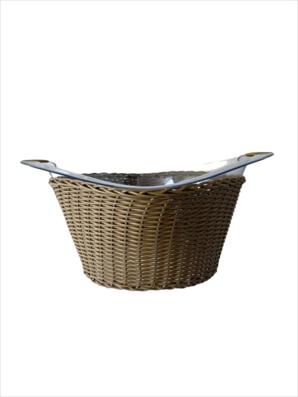 Balde de Gelo Acrílico G com Vime Sintético