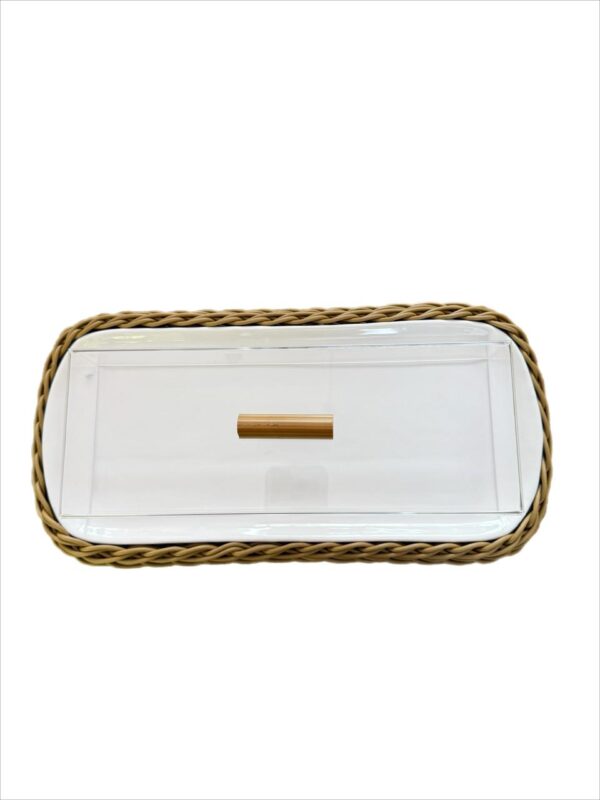 Travessa Cerâmica Vime G Com Tampa Acrílico