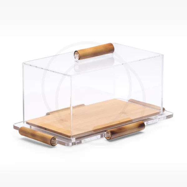 Porta Frios Acrílico e Bambu