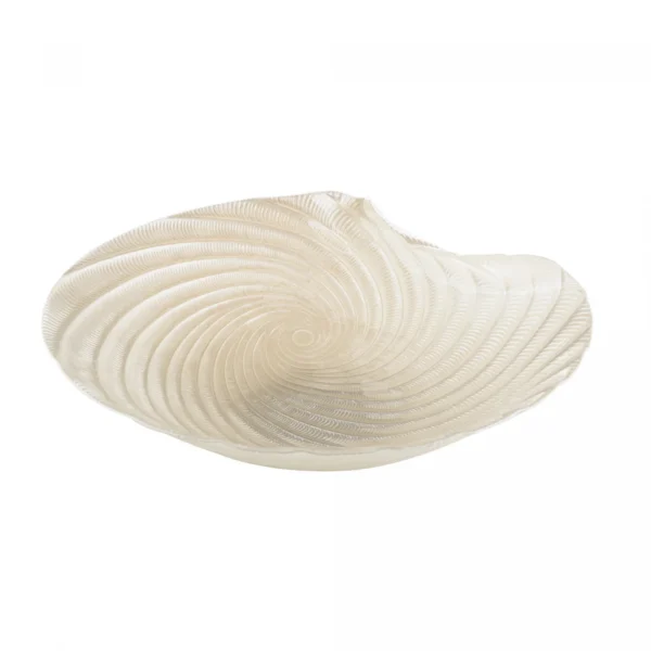 Centro de Mesa de Vidro Concha Perolada 33cm x 8,5cm