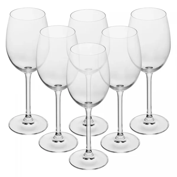 Conjunto 6 Taças de Vinho Branco De Cristal Bohemia Veronica 350Ml