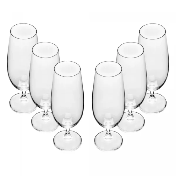 Conjunto com 6 Taças de Cerveja De Cristal Ecológico Bohemia Veronica 380Ml