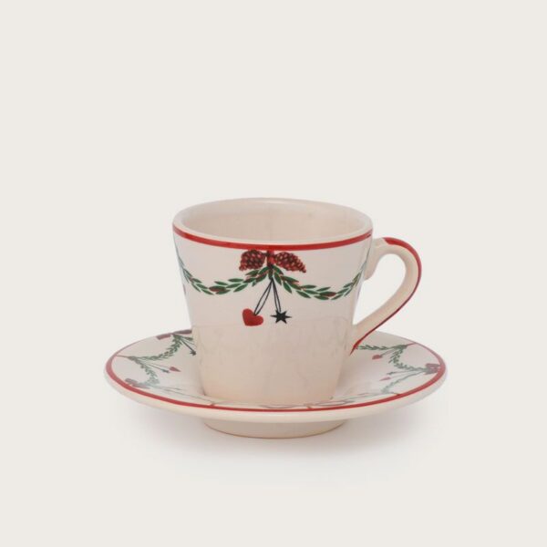 Conjunto 4 Xícaras de Chá Guirlanda Com Laços