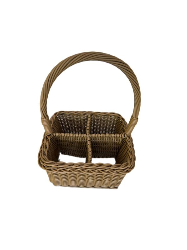 Cesta Multiuso Vime Sintético c/ Alça e 4 Divisórias