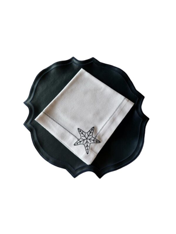 Jogo Americano Couro Marinho com Guardanapo Estrela do Mar