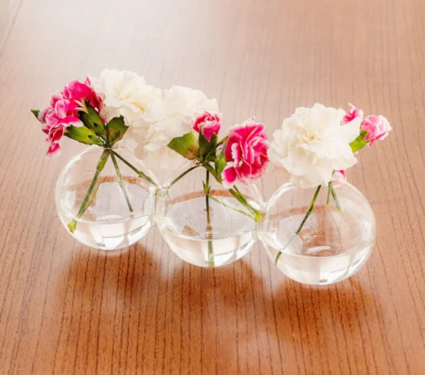 Vaso de Vidro Três Bolas Ligadas