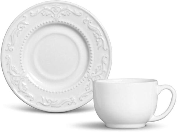 Conjunto com 6 Xícaras de chá e Pires Acanthus