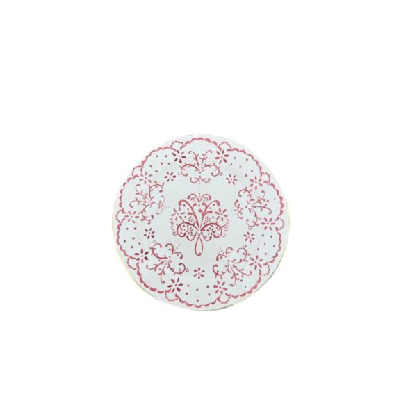 Conjunto com 6 Pratos Sobremesa Arabesco Rosa