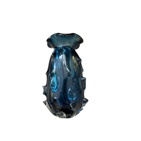 Vaso Murano Azul Safira com Textura Grande