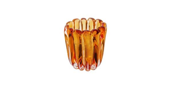 Vaso Italy Âmbar Vidro 14x14x17 cm