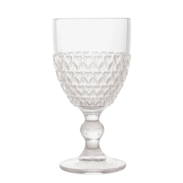 Conjunto De Taça De Agua De Cristal Coração 330 ml Individual