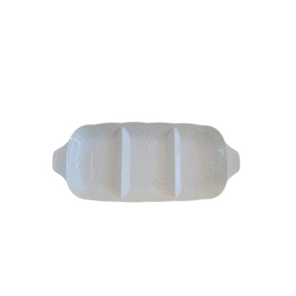 Petisqueira De Porcelana New Bone Com 3 Divisórias Butterfly Flower