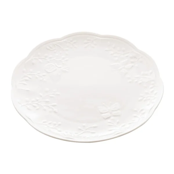 Prato Raso De  Porcelana New Bone Butterfy Flower