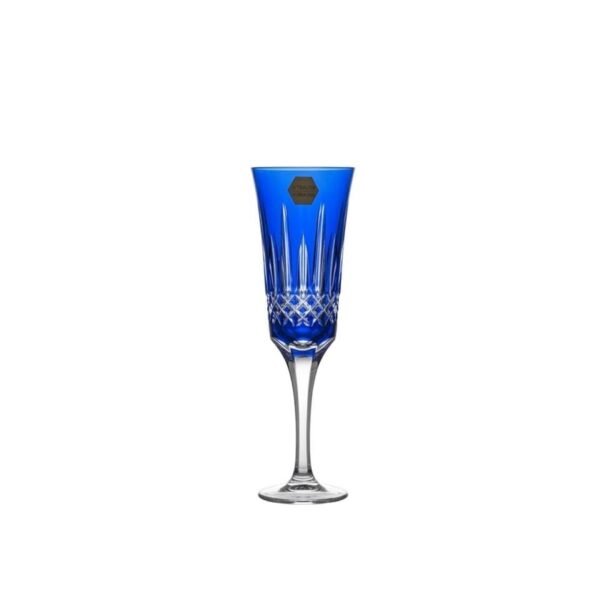 Taça De Cristal P/ Champanhe Azul Escuro 180 Ml