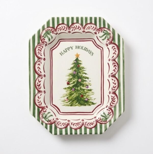 Apoio Oitavado Grande Happy Holidays Green
