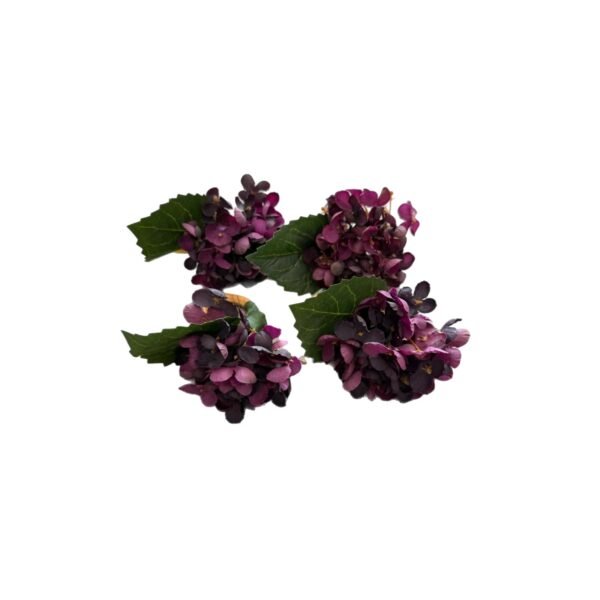 Kit 4 Porta-Guardanapos Auguri Flor Hortênsia Roxa
